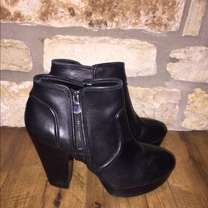 Gianni Bini Leather Side Zip Booties